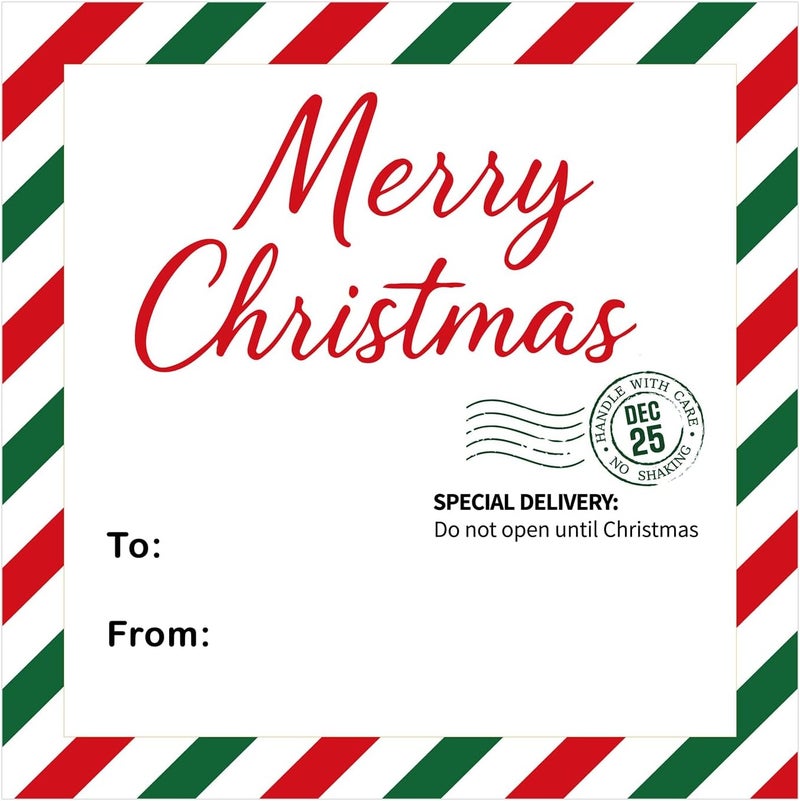 Alynta Christmas Gift Tags Stickers - 120Pcs Holiday Gift Tags Stickers 2.5 Inch Personalized Christmas to from Name Tag Labels for Xmas Presents Envelope Seals Cards - Image 1